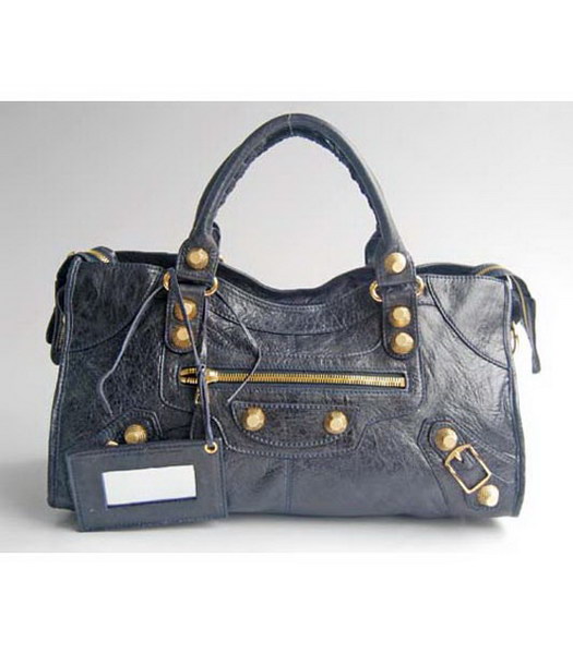 Balenciaga Classic Large Handbag Blu Navy Pelle